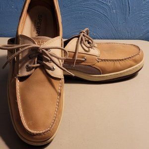 Sperry BillFish Top Sider Boat Shoes US Size 15W Men's Tan Lace Up Loafers